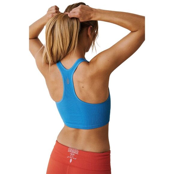 FREE PEOPLE MOVEMENT Women’s Bright Blue Ribbed Free Throw Crop Tank Size XS - Picture 2 of 10